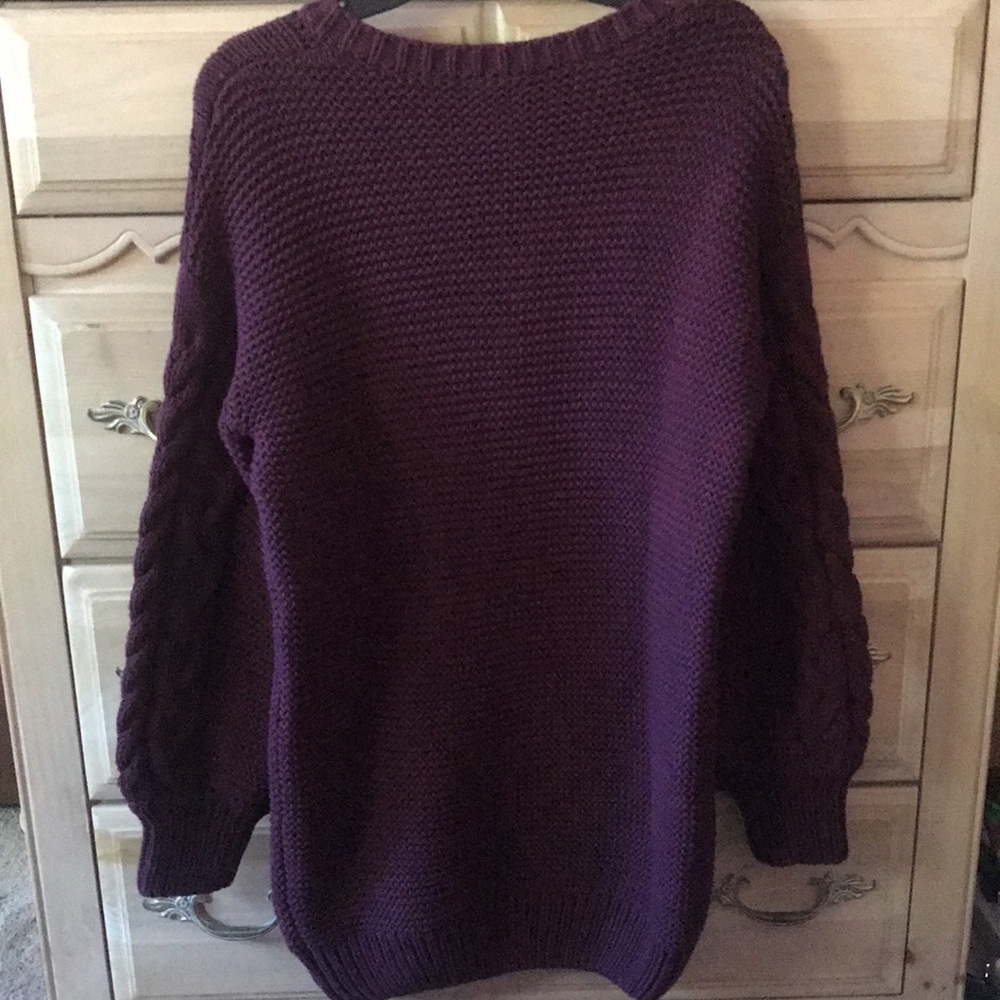 NWT | Bardot | Burgundy Bell Sleeve Knit Sweater Dress Size XS/US 2 - Picture 2 of 8